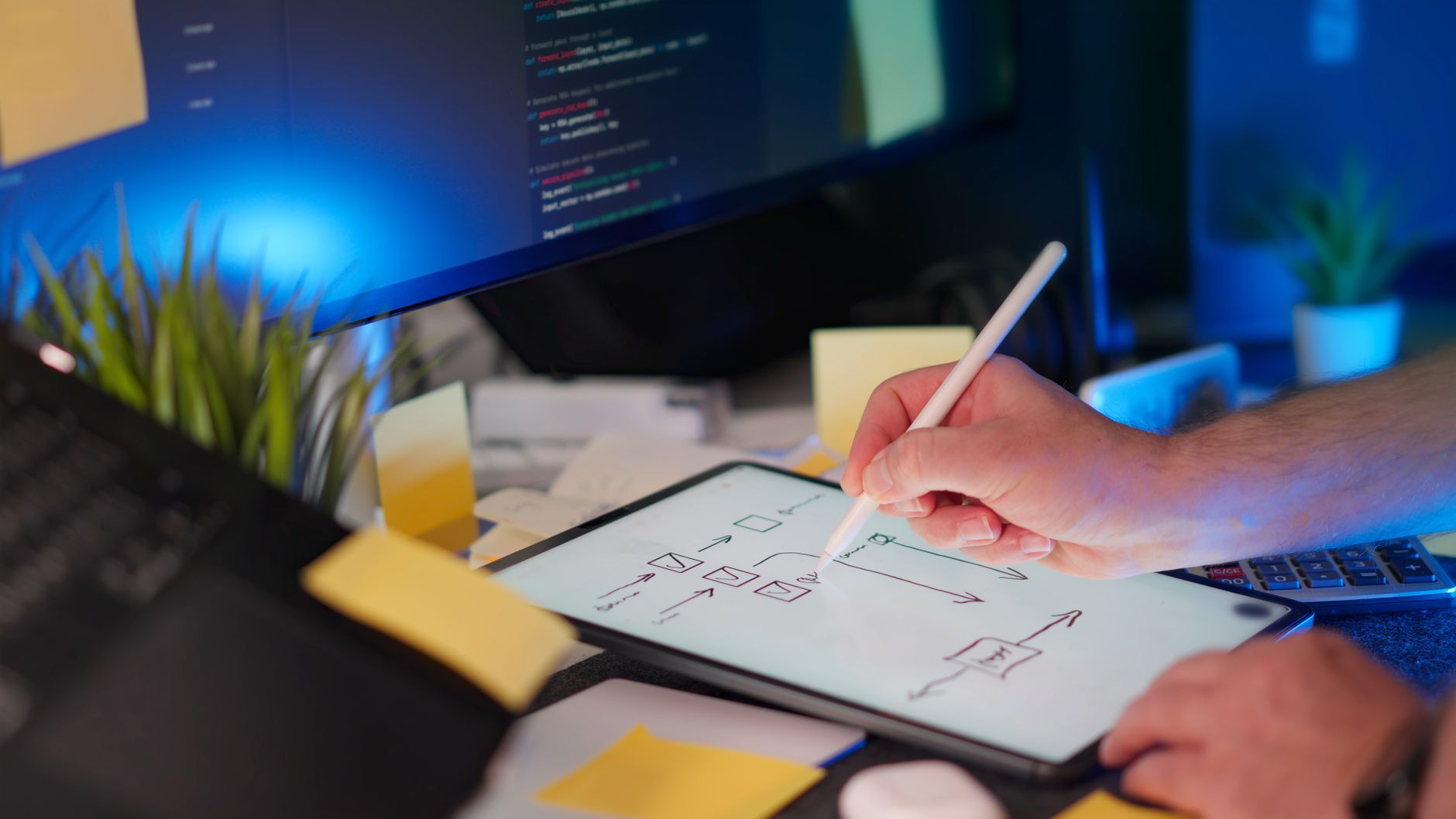 Engineer designing an HMI screen layout