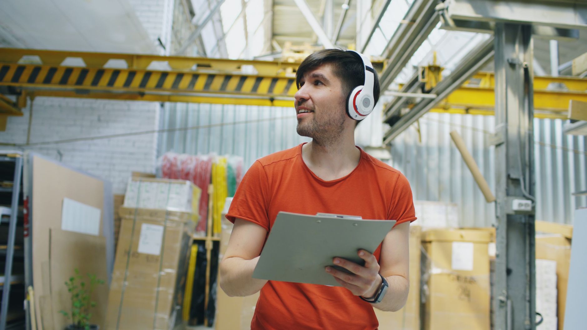 Auditor conducting a facility safety review