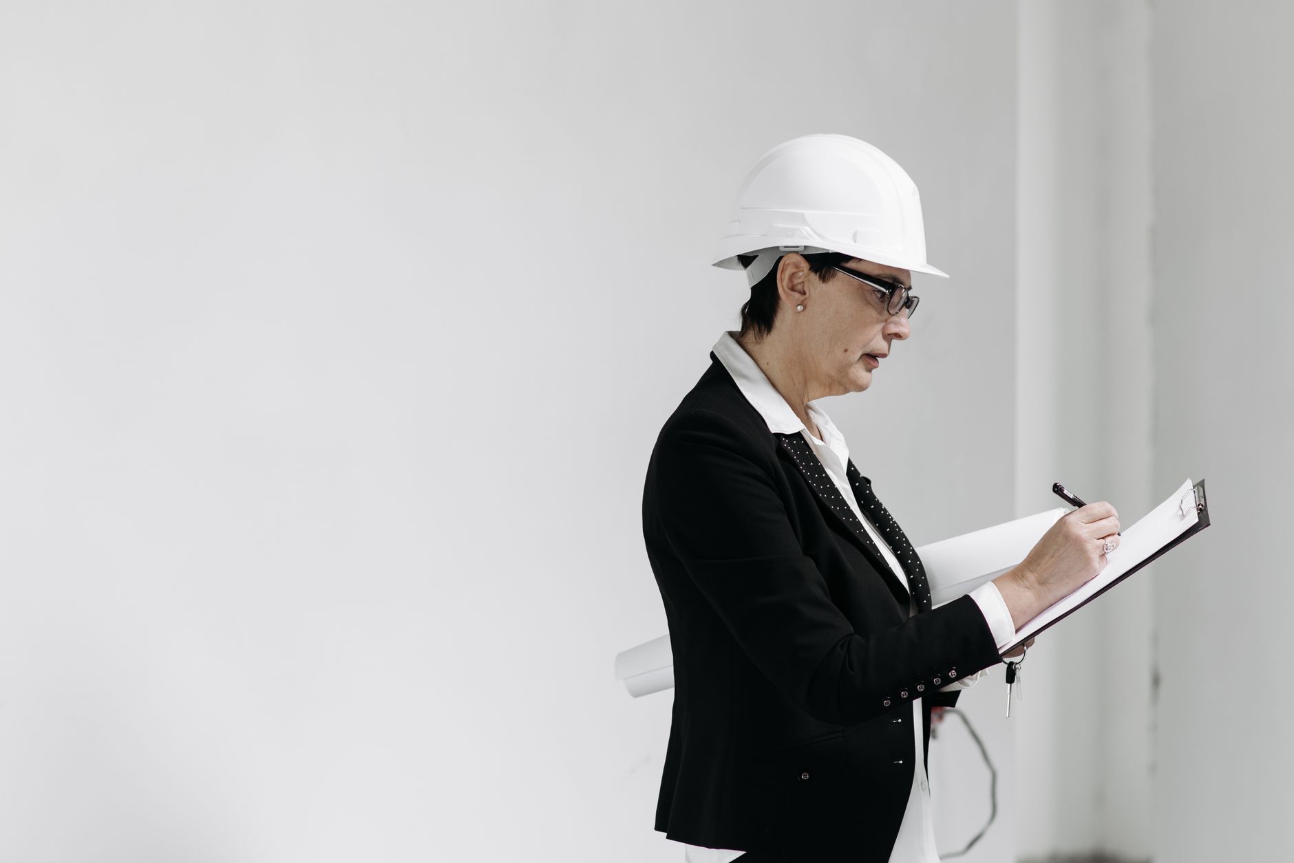 Safety officer conducting a facility risk assessment