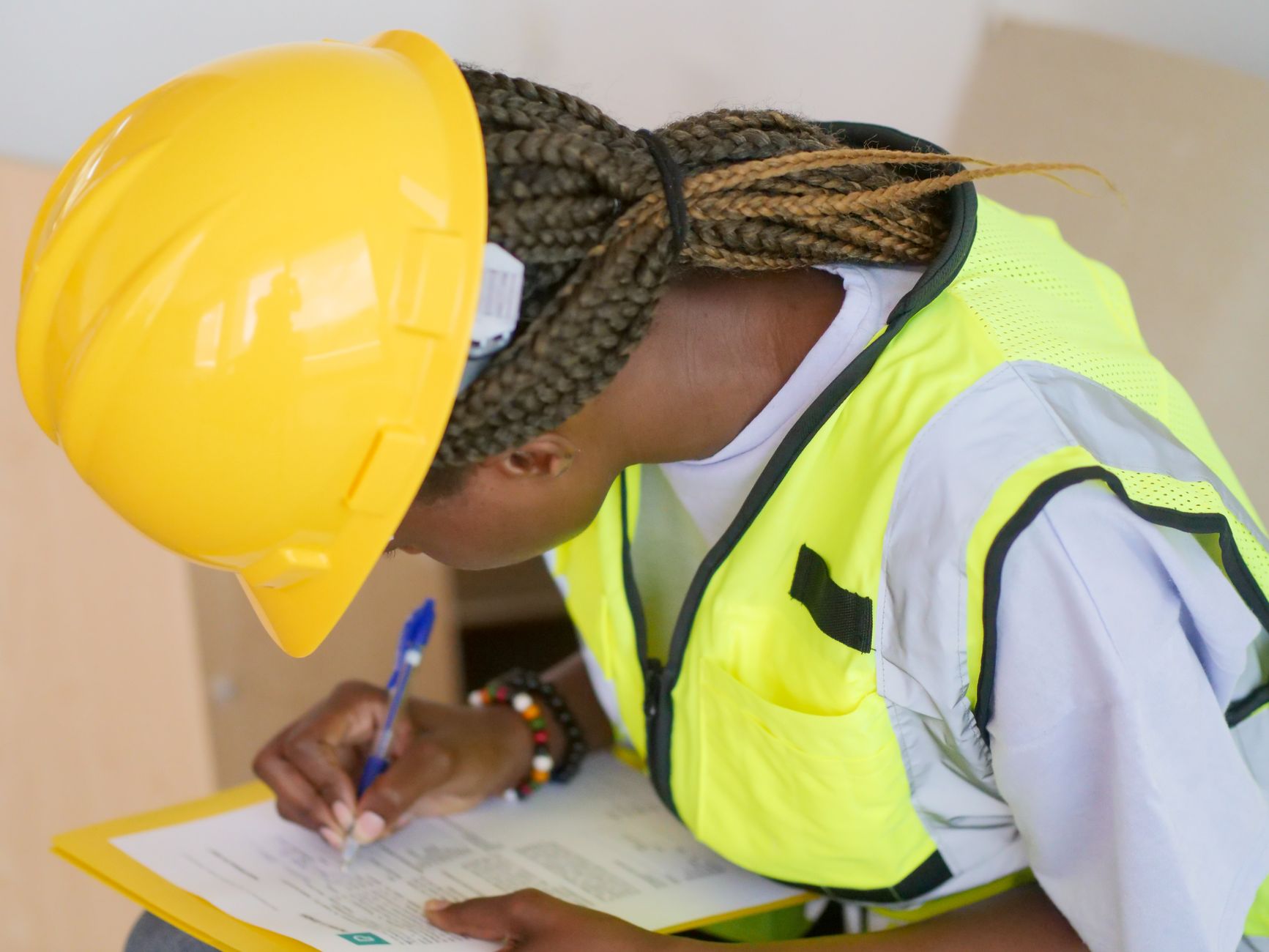 Engineer collecting material and energy input data