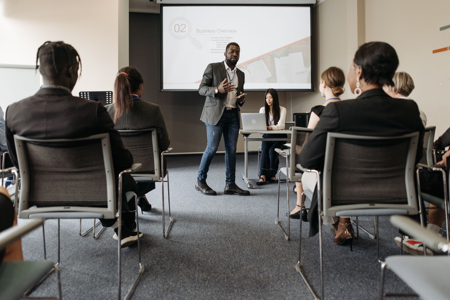 Instructor facilitating a leadership development training session
