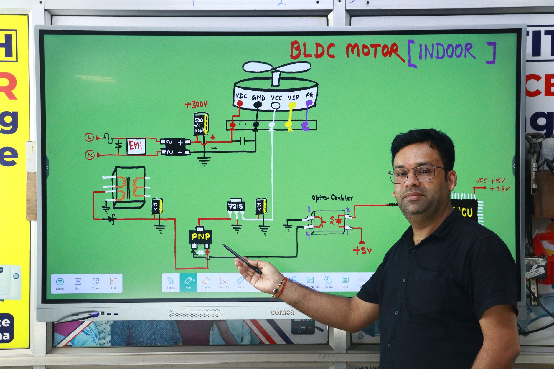 Instructor teaching industrial sensor fundamentals to a class