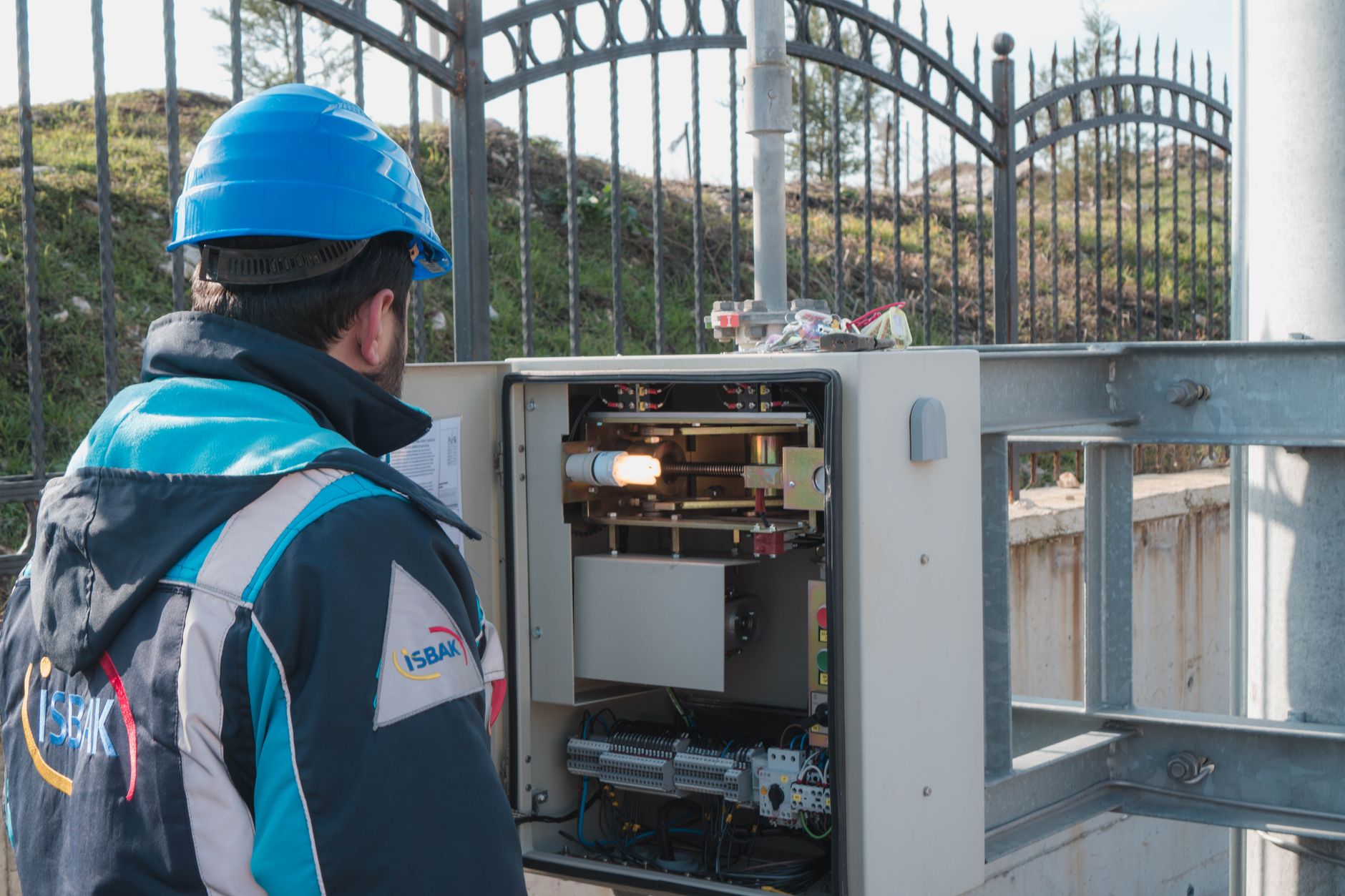 Technician installing a servo motor and drive on a machine