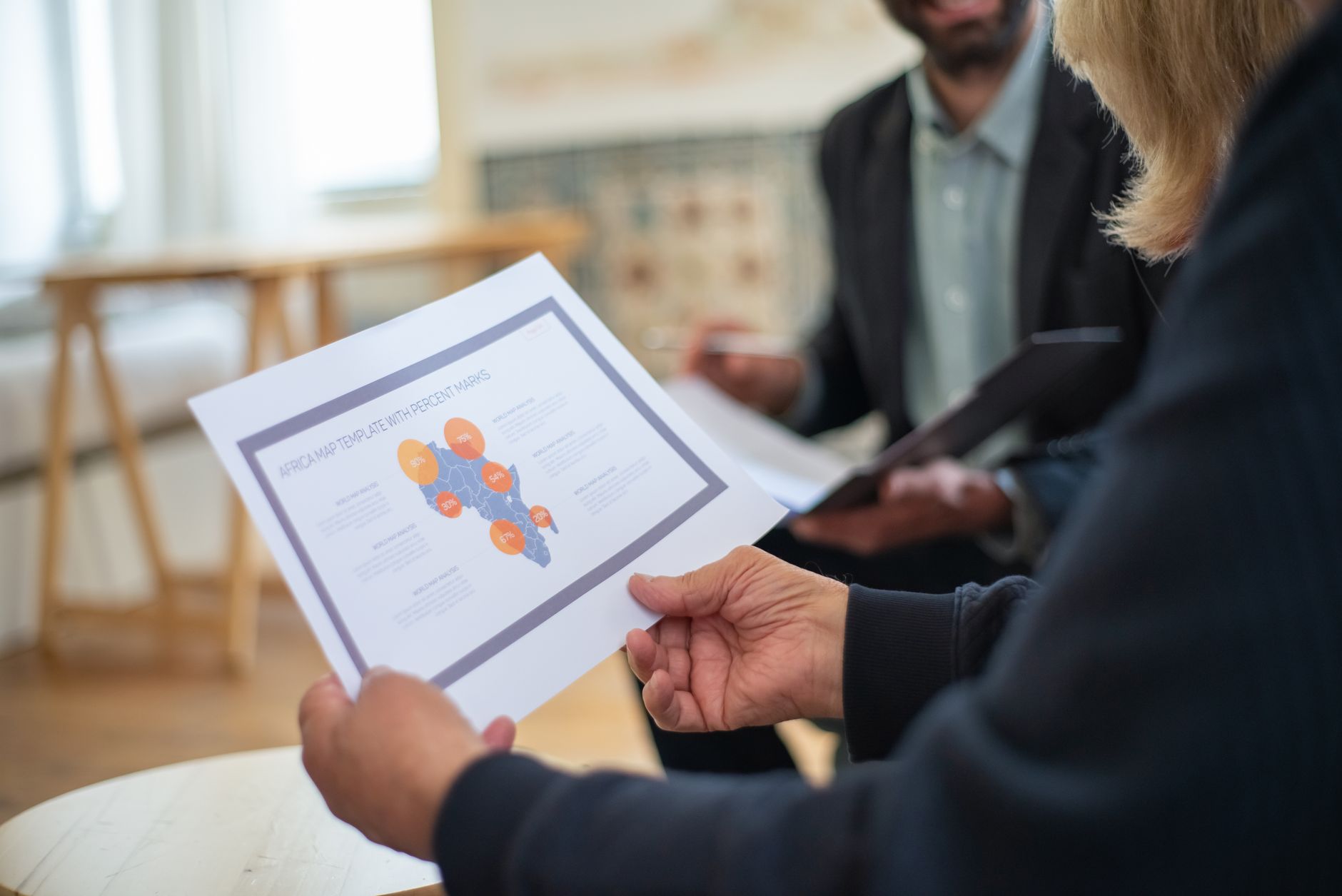 Supply chain manager reviewing a supplier network map